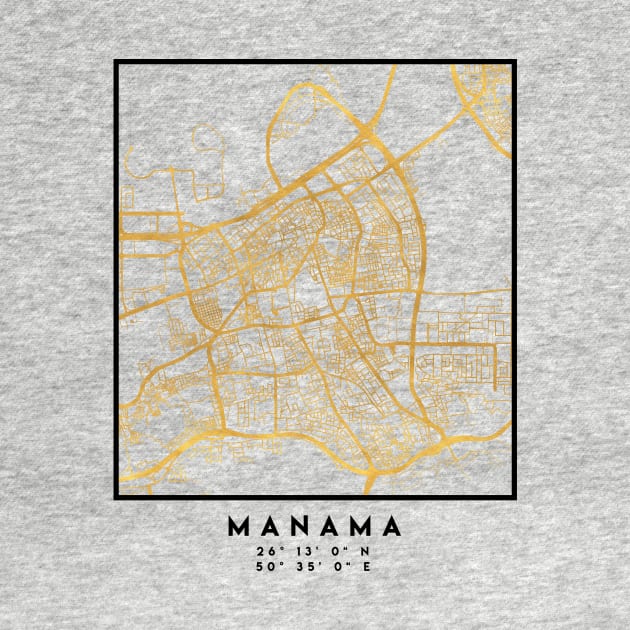 MANAMA BAHRAIN CITY STREET MAP ART by deificusArt